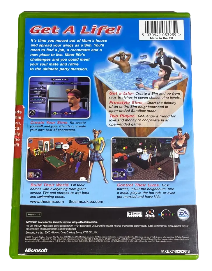 The Sims Xbox Original Pal *Brand New* 1