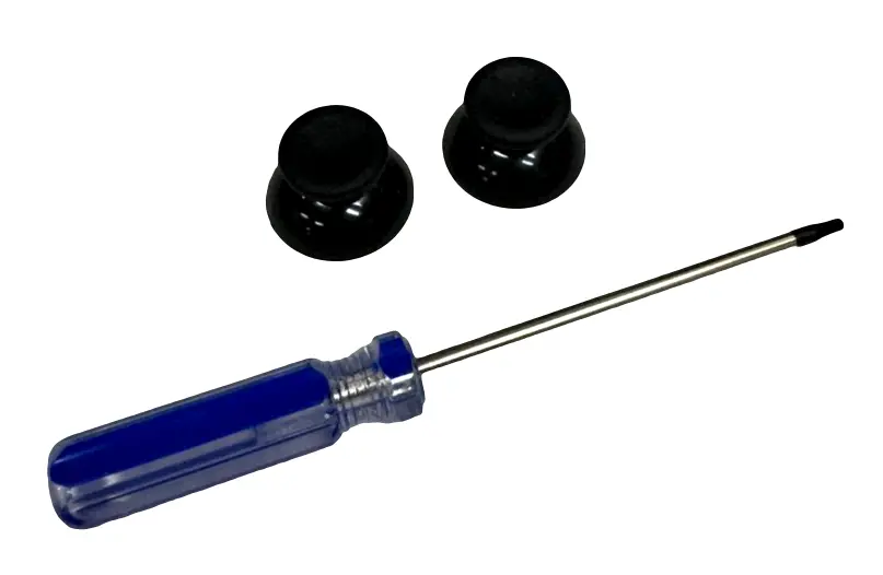 2X Black Replacement Xbox 360 Controller Joystick Thumb Pad Caps +T8 Screwdriver 1