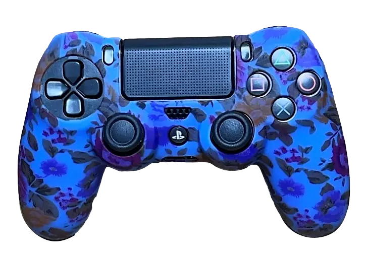 Silicone Cover For Ps4 Controller Case Skin  Blue Floral 1