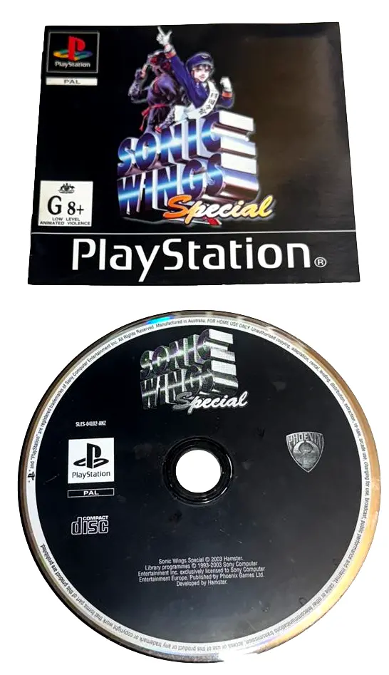 Sonic Wings Special Ps1 Ps2 Ps3 Pal *Disk And Manual Only* (Preowned) 1