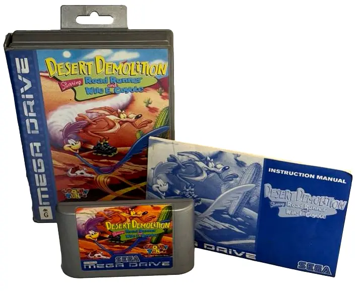 Desert Demolition Starring Road Runner & Wile E Coyote Sega Mega Drive *Complete (Preowned) 1