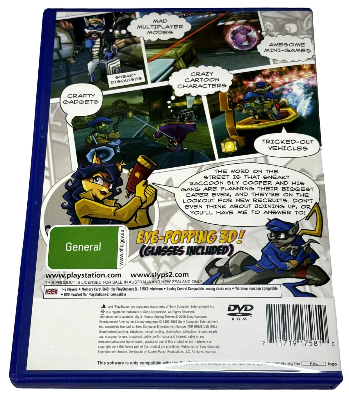 Sly 3 Honor Among Thieves Ps2 Pal *No Manual* (Faded Cover) (Preowned) 2