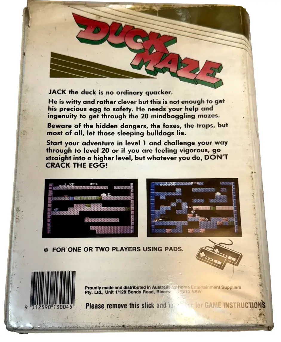 Duck Maze Nintendo Hes Nes Boxed Pal Piggy Back (Preowned) 2