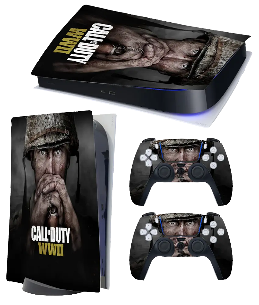 1St Edition Ps5 Themed Decal Sticker Wrap Disc Edition Console Call Of Duty Wwii 1