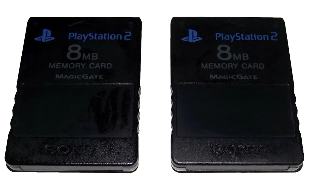 2 X Genuine Black Playstation 2 Ps2 8Mb Memory Card Original (Preowned) 1