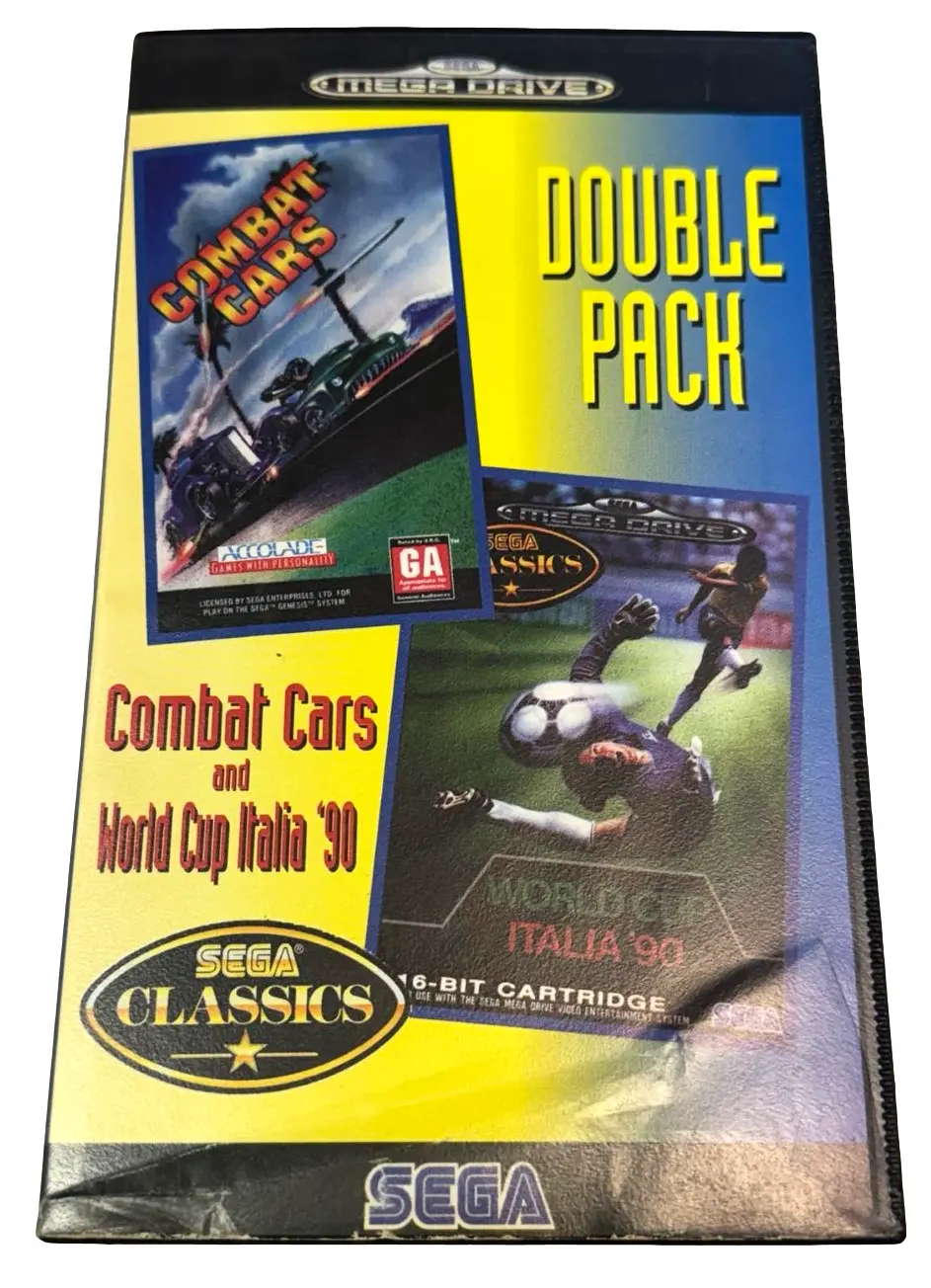 Double Pack Combat Cars And World Cup Italia 90 Sega Mega Drive *Complete* (Preowned) 1