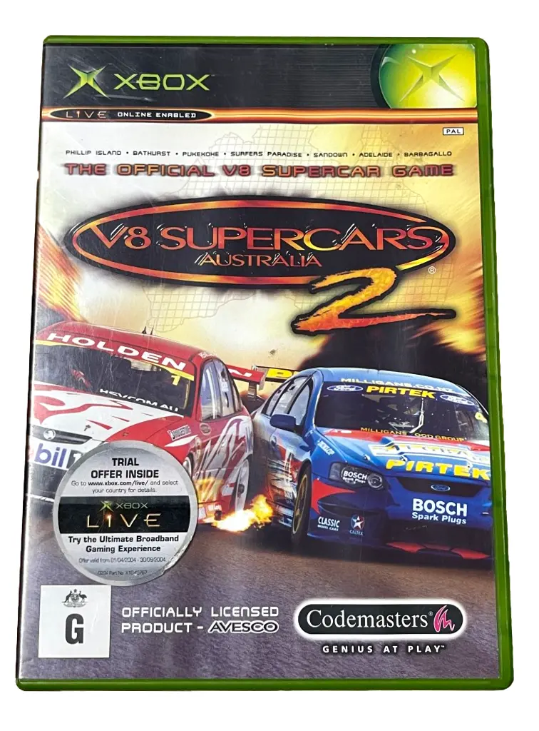 V8 Supercars Australia 2 Xbox Original Pal *Complete* (Preowned) 1