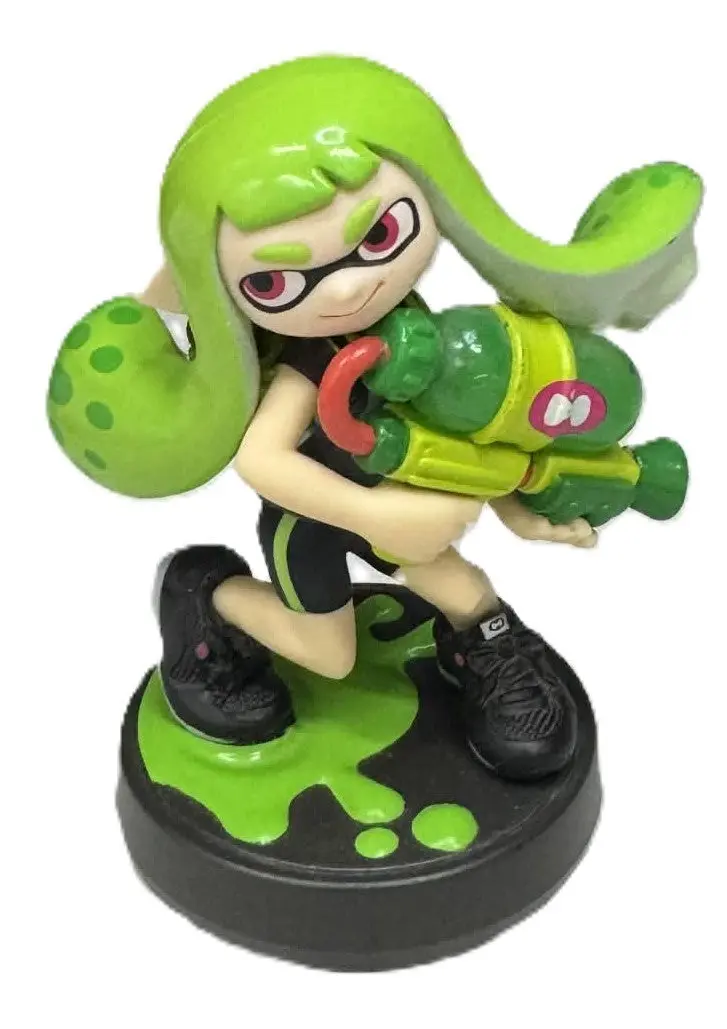 Splatoon Collection Inkling Girl  Lime Green Nintendo Amiibo Loose (Preowned) 1