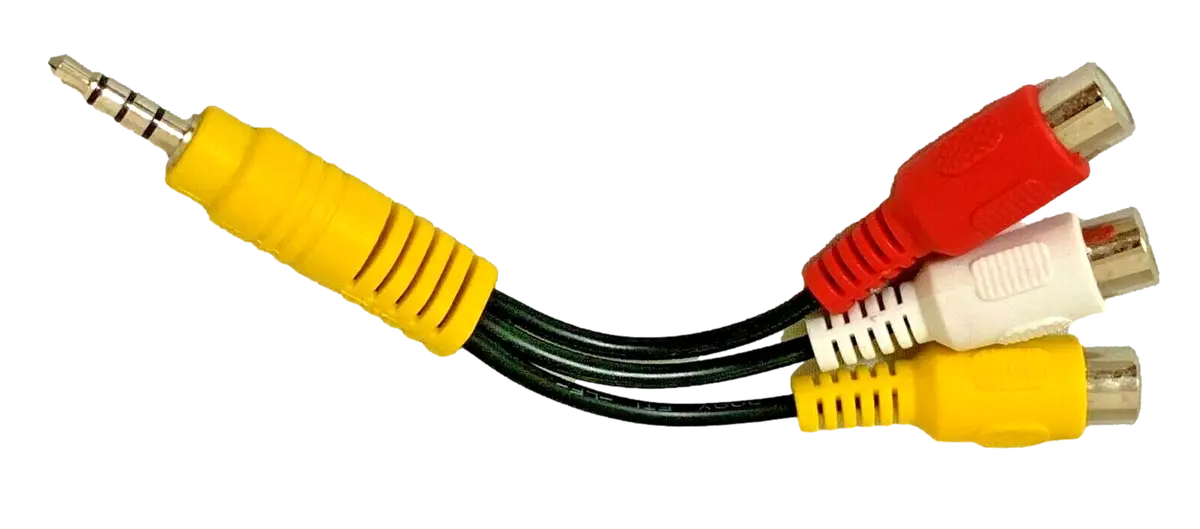 3.5Mm Aux Jack To 3 Rca Female Av Tv Audio/Video Composite Cable Retro Consoles 1