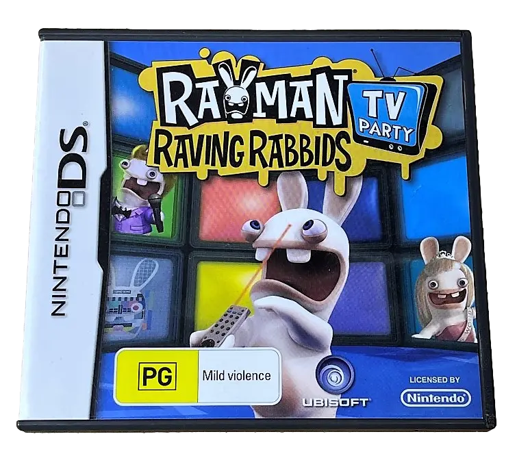 Rayman Raving Rabbids Tv Party Nintendo Ds 2Ds 3Ds Game *Complete* (Preowned) 1