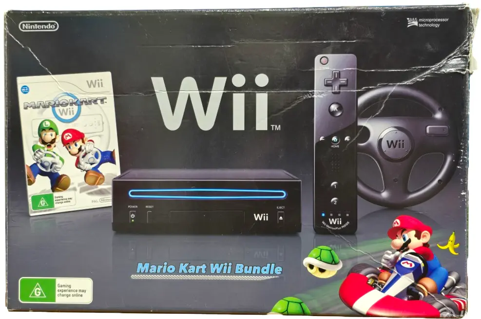 Nintendo Wii Black Console Mario Kart Boxed Pal Rlv-101 #2 (Preowned) 1