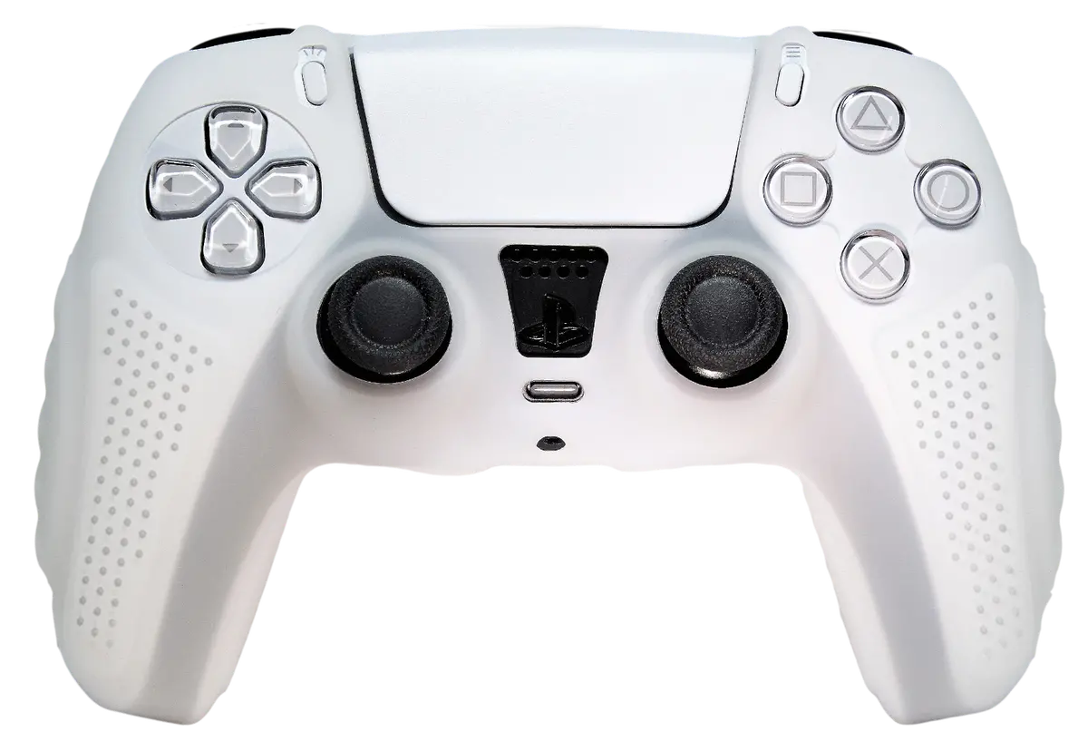 Silicone Cover For Ps5 Controller Case Skin  Clear White Ultra Grip 1