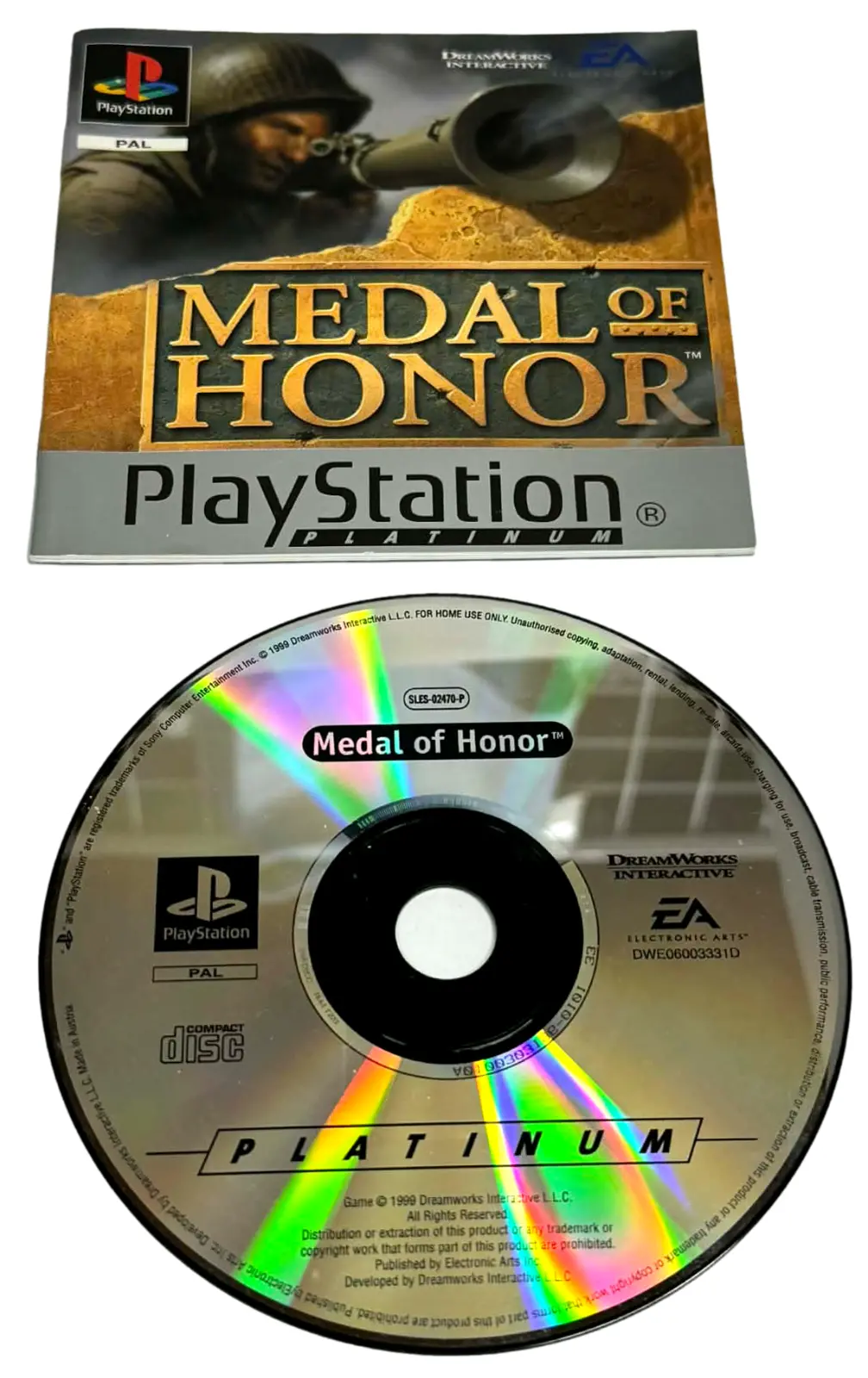 Medal Of Honor Ps1 Ps2 Ps3 Pal *Platinum Disk And Manual Only* (Preowned) 1