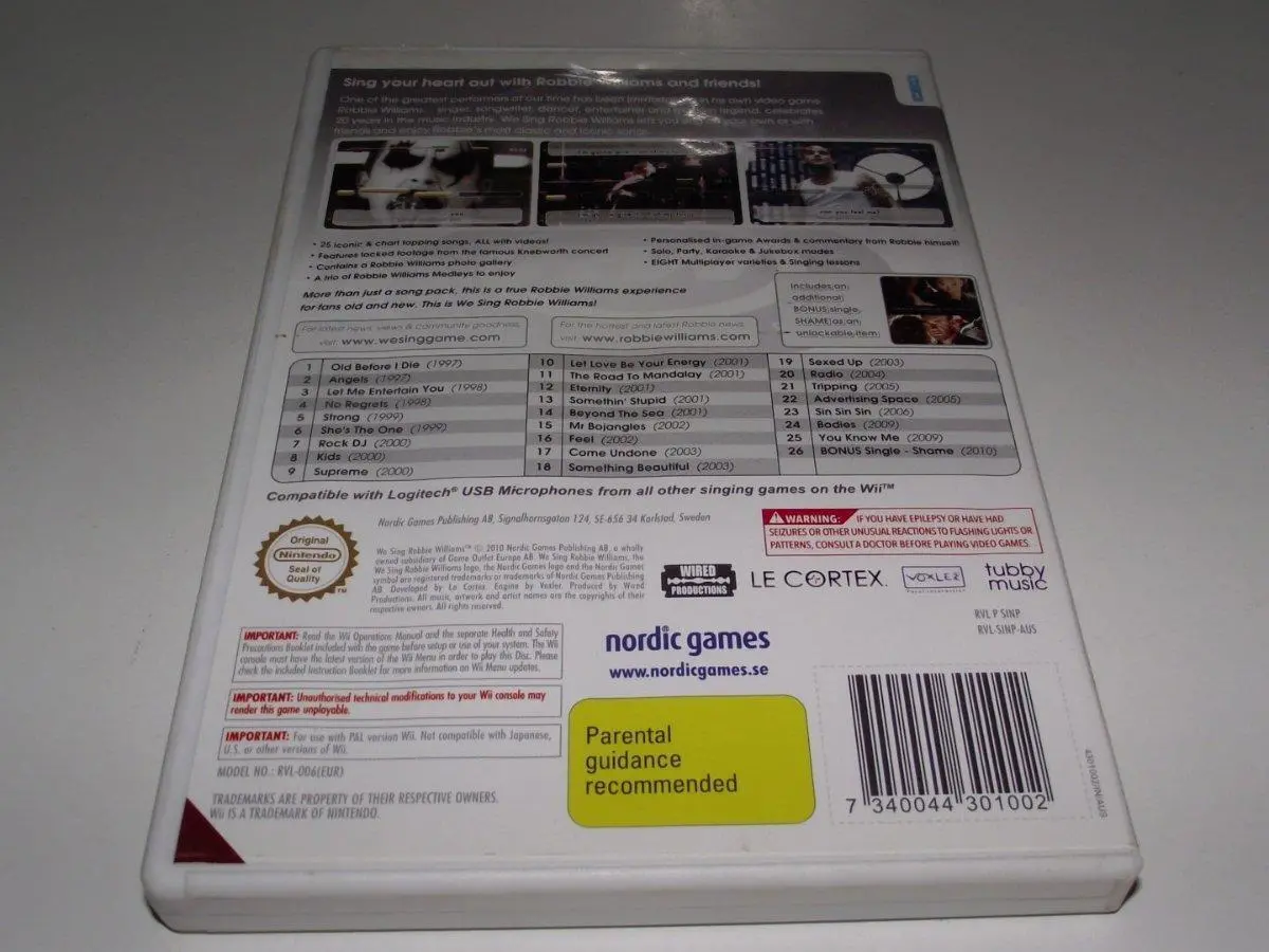 Robbie Williams We Sing Nintendo Wii Pal *Complete* (Pre-Owned) 2
