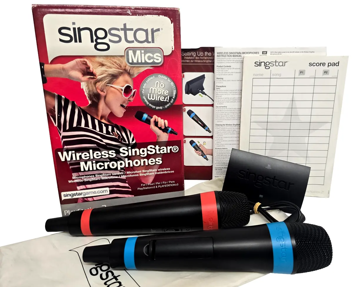 Wireless Singstar Microphoness Ps2 &Ps3 Boxed Playstation (Preowned) 1