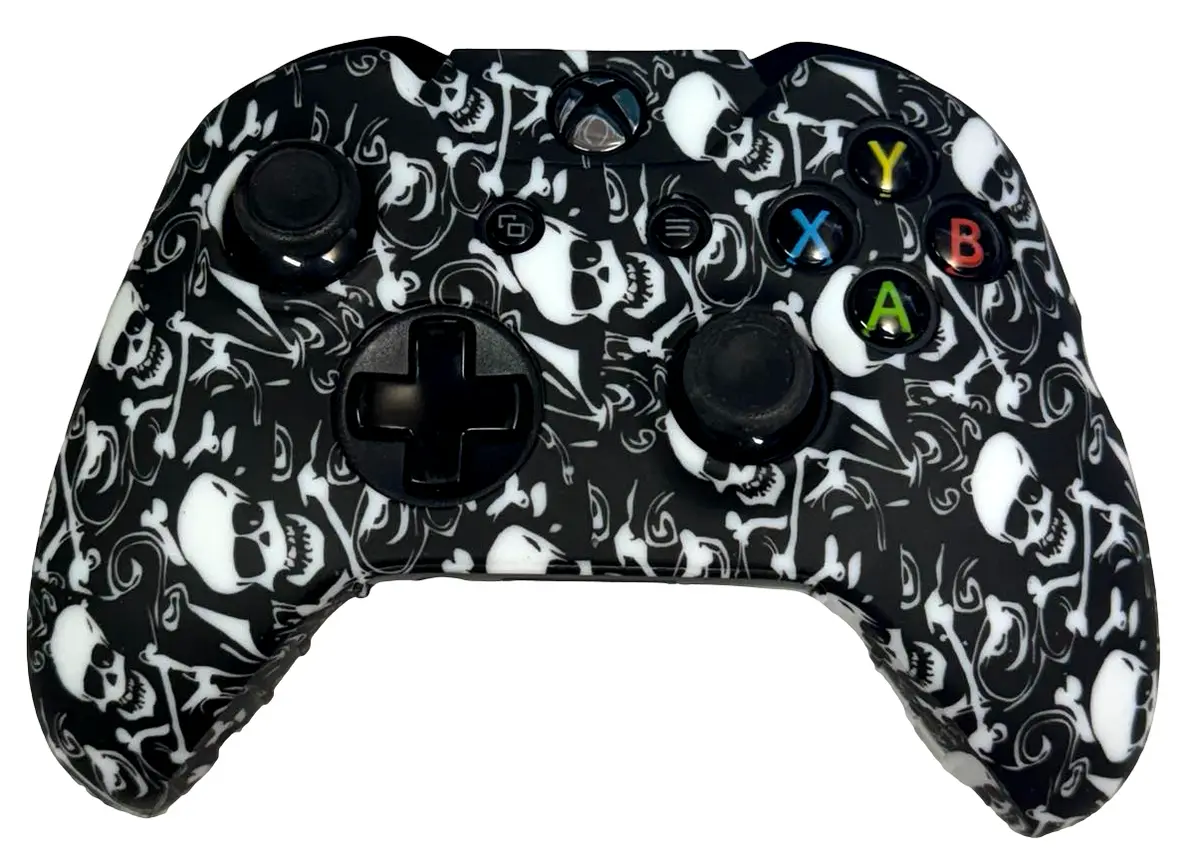 Silicone Cover For Xbox One Controller Skin - Black Skulls 1