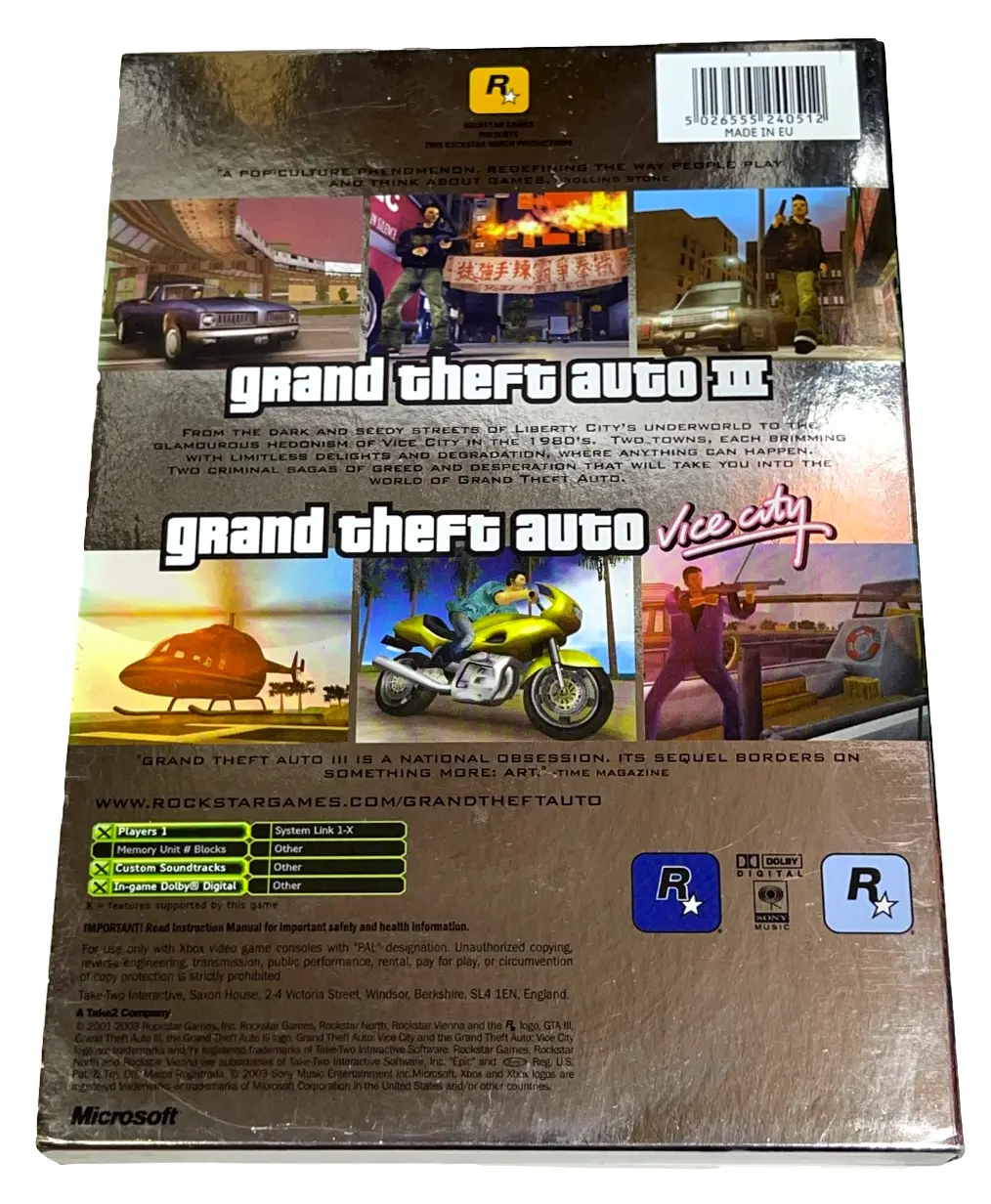 Grand Theft Auto Double Pack Xbox Original Pal *Complete* #1 (Preowned) 2