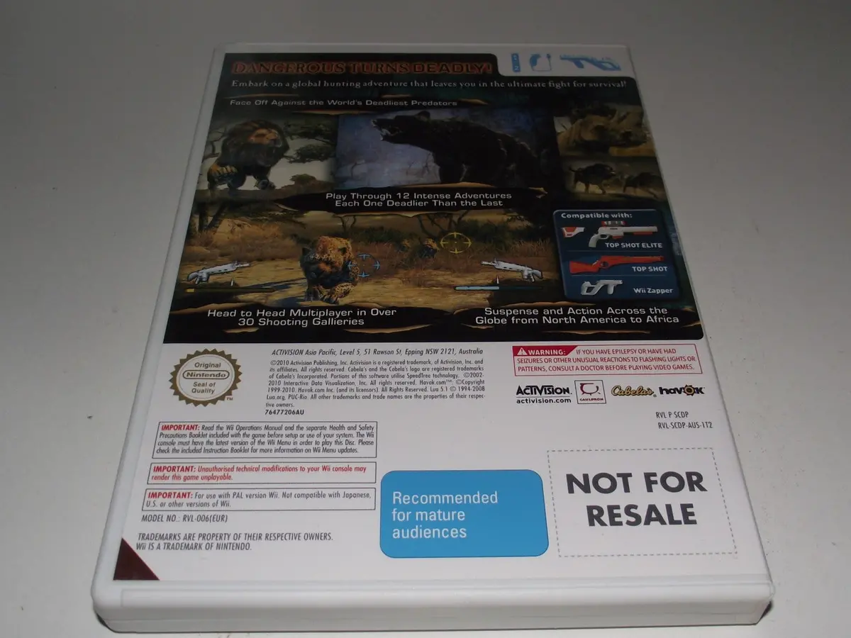 Cabela's Dangerous Hunts 2011 Nintendo Wii Pal *Complete* (Preowned) 2