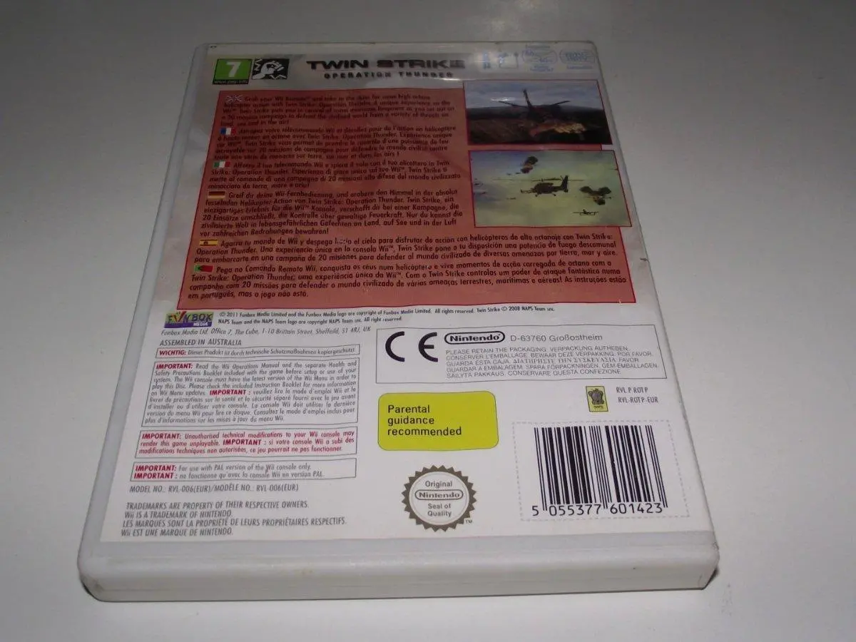Twin Strike Operation Thunder Nintendo Wii Pal *No Manual* (Pre-Owned) 2