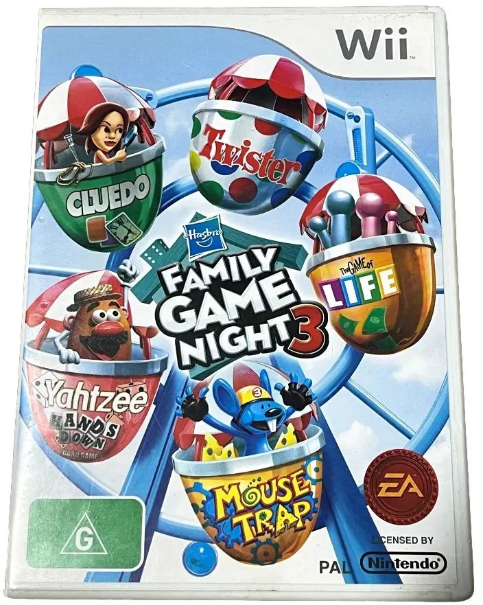 Hasbro Family Game Night 3 Nintendo Wii Pal *Complete*  (Preowned) 1