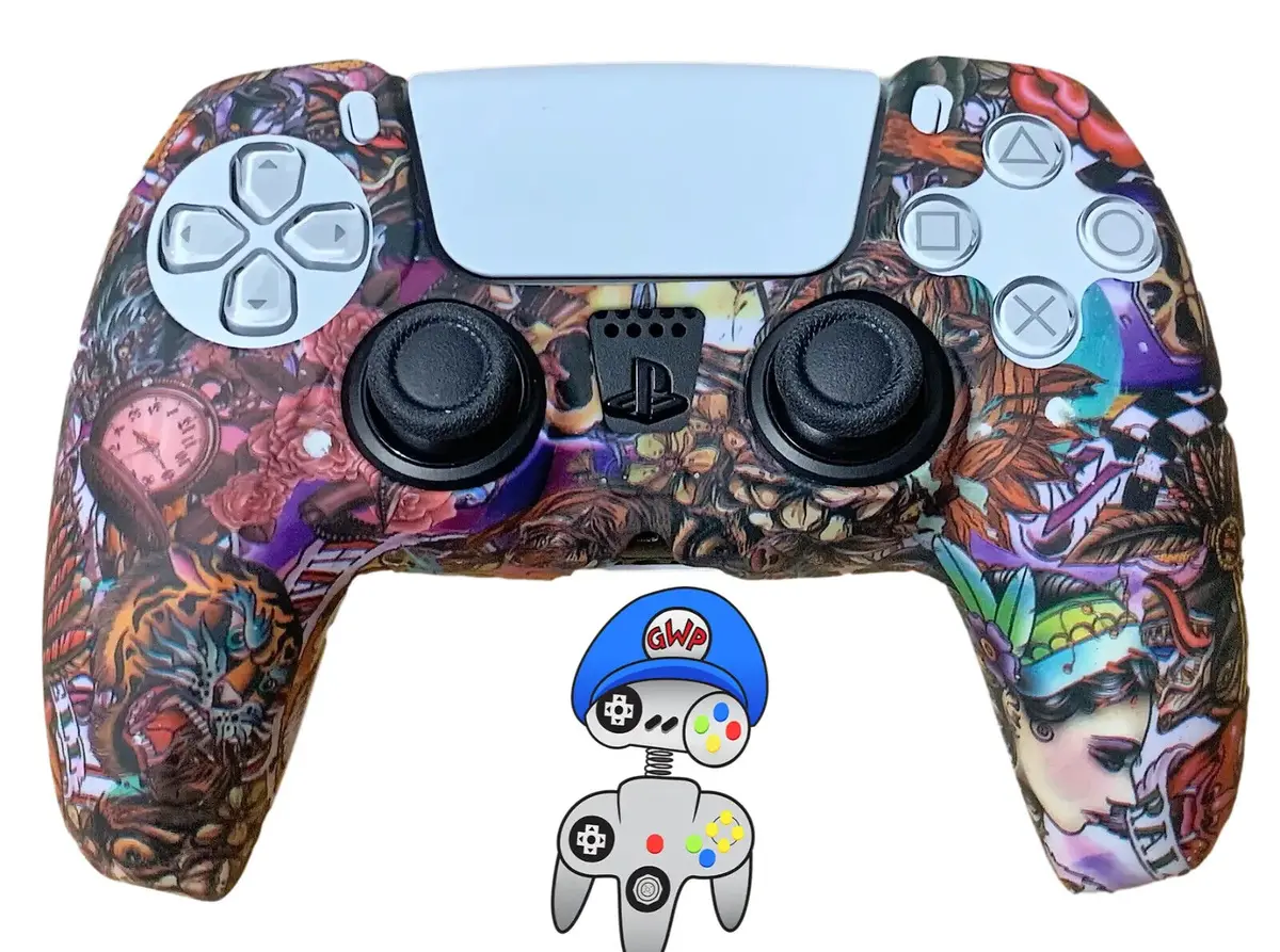 Silicone Cover For Ps5 Controller Case Skin - Tattoo 1