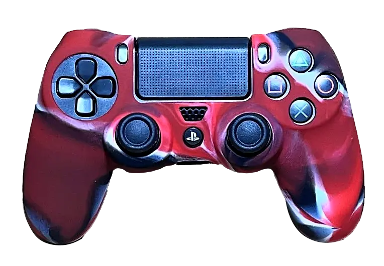Silicone Cover For Ps4 Controller Case Skin - Red/Black Swirls 1
