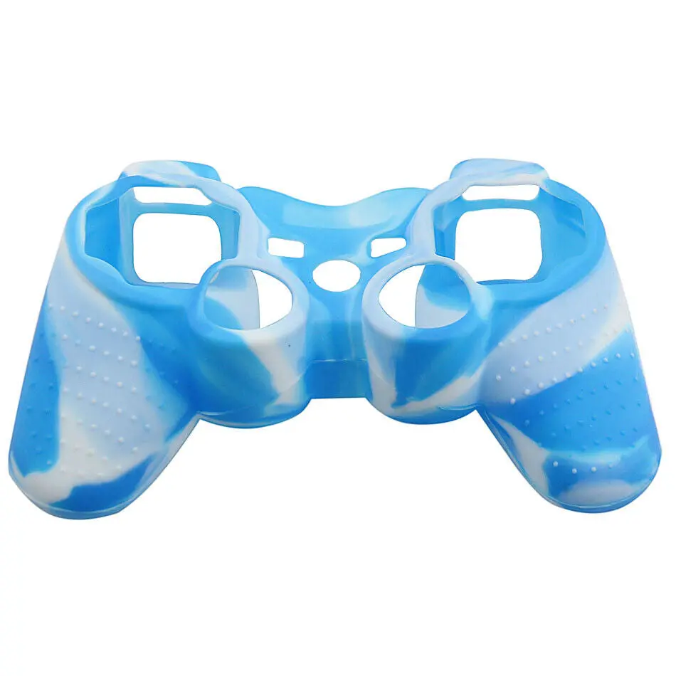 Silicone Cover For Ps3 Controller Skin Case Light Blue Swirls 1