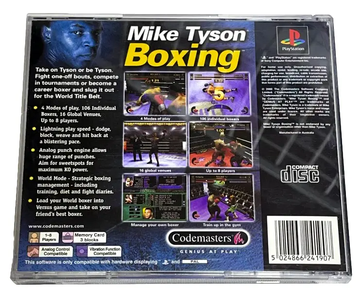 Mike Tyson Boxing Ps1 Ps2 Ps3 Pal *No Cover Art* (Preowned) 2