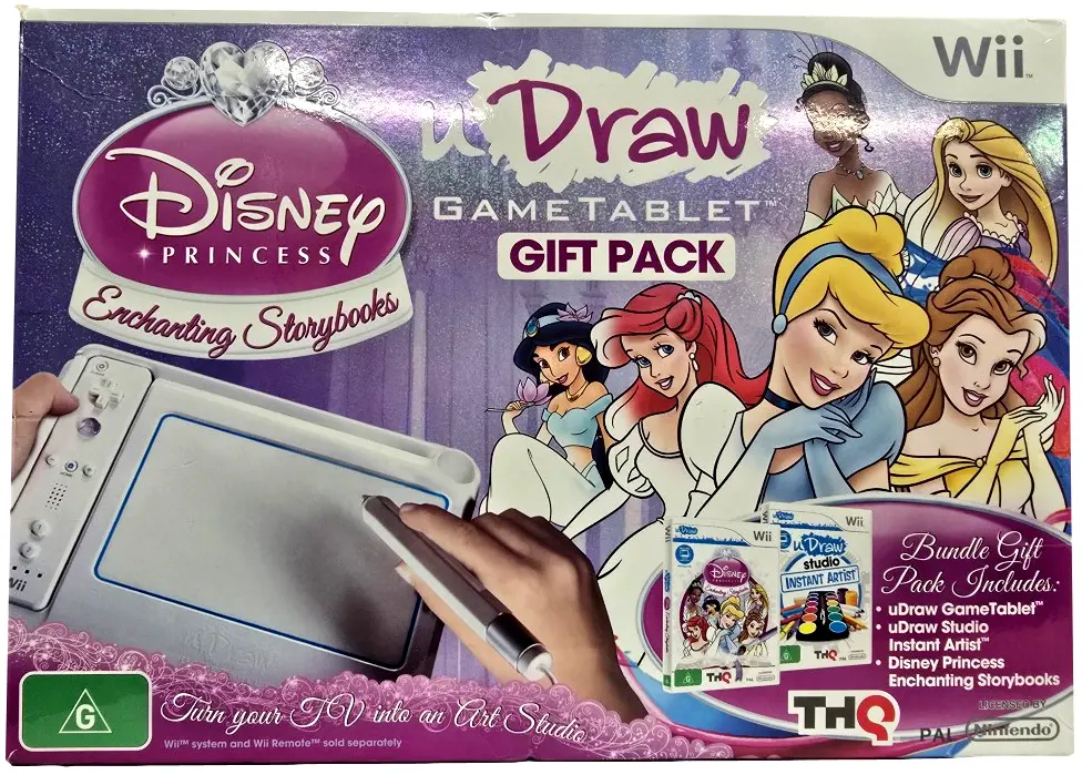 Disney Princess Enchanting Storybooks U Draw Studio Gift Pack Nintendo Wii Pal 1