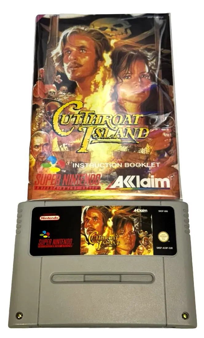 Cut Throat Island Nintendo Snes Pal *Cart And Manual* (Preowned) 1