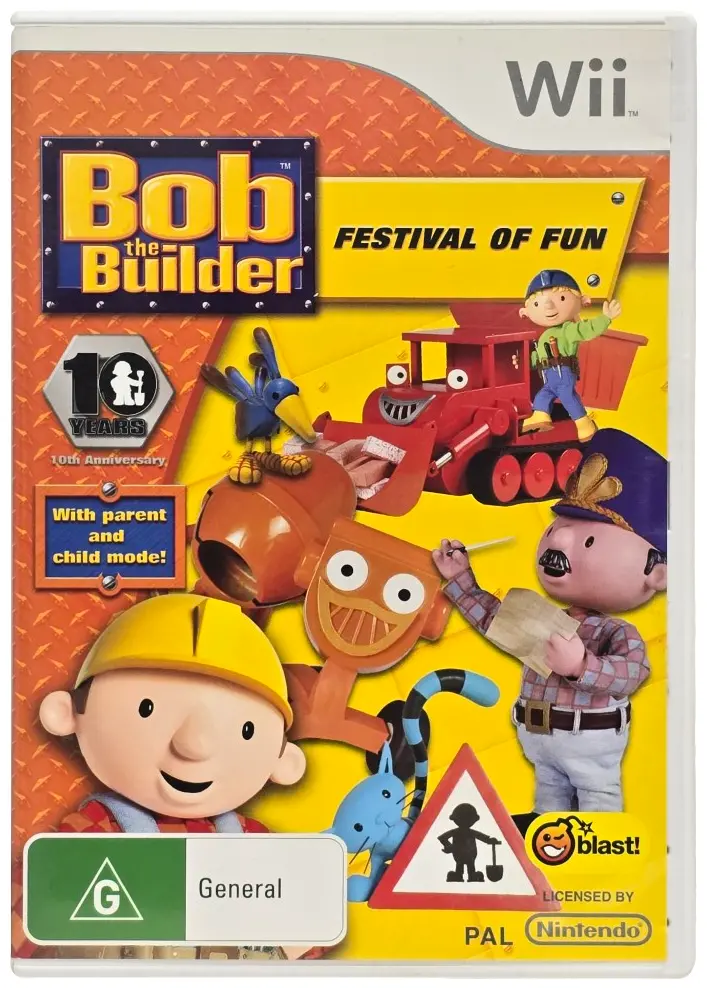 Bob The Builder Festival Of Fun Nintendo Wii Pal *Complete* Wii U Compatible (Preowned) 1