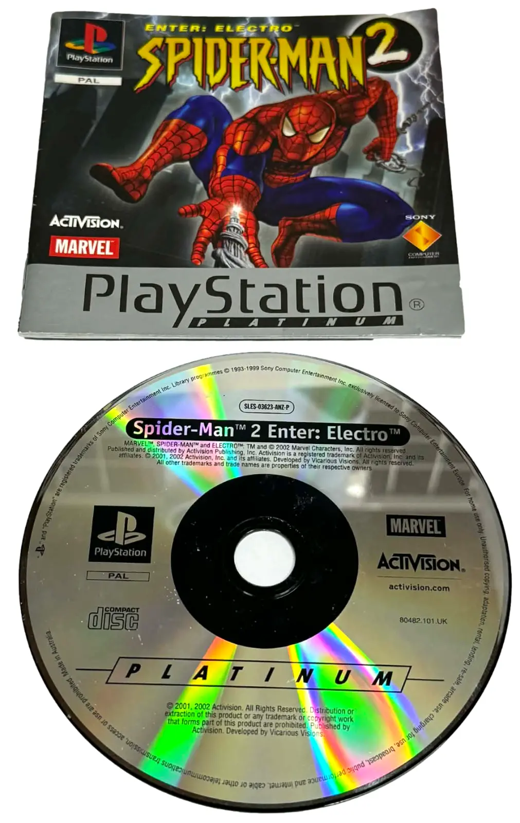 Spider-Man 2 Enter: Electro Ps1 Ps2 Ps3 Pal *Platinum Disk And Manual Only* (Preowned) 1