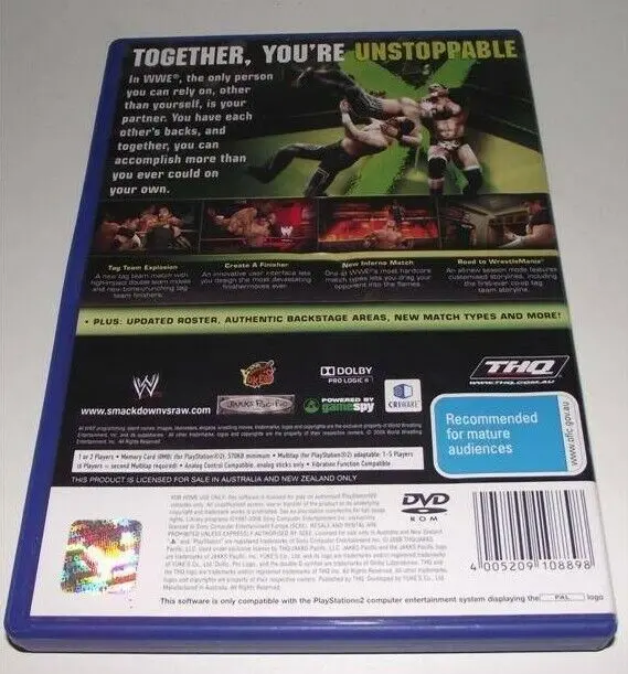 Smack Down Vs Raw 2009 Ps2 Pal *Complete* Wrestling (Preowned) 2