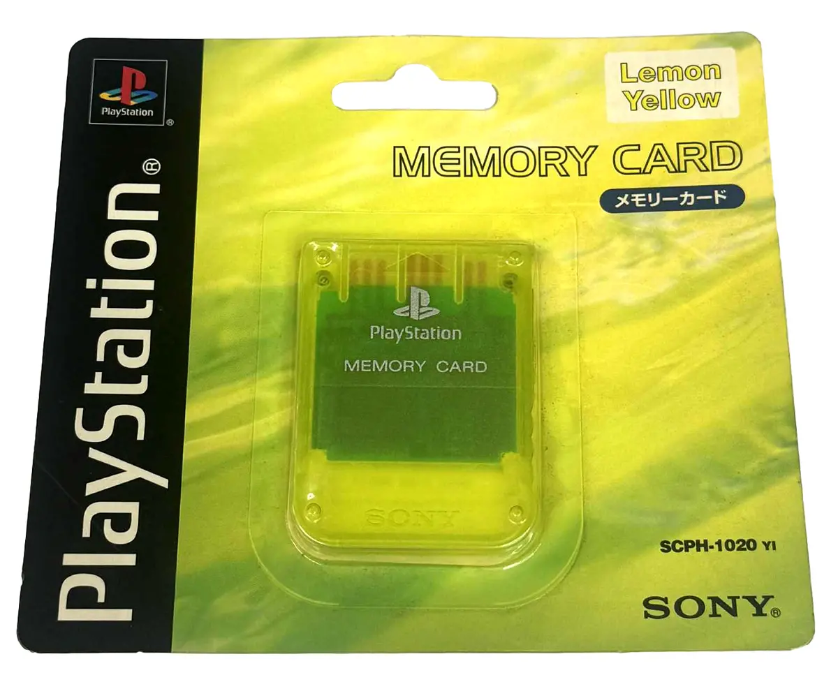 Sealed Genuine Sony Playstation 1 Memory Card 1Mb Ps1 Official Lemon Yellow 1