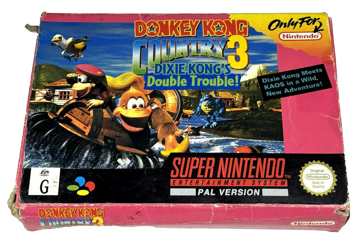 Donkey Kong Country 3 Dixie Kong's Double Trouble Nintendo Snes Boxed Pal #1 (Preowned) 1