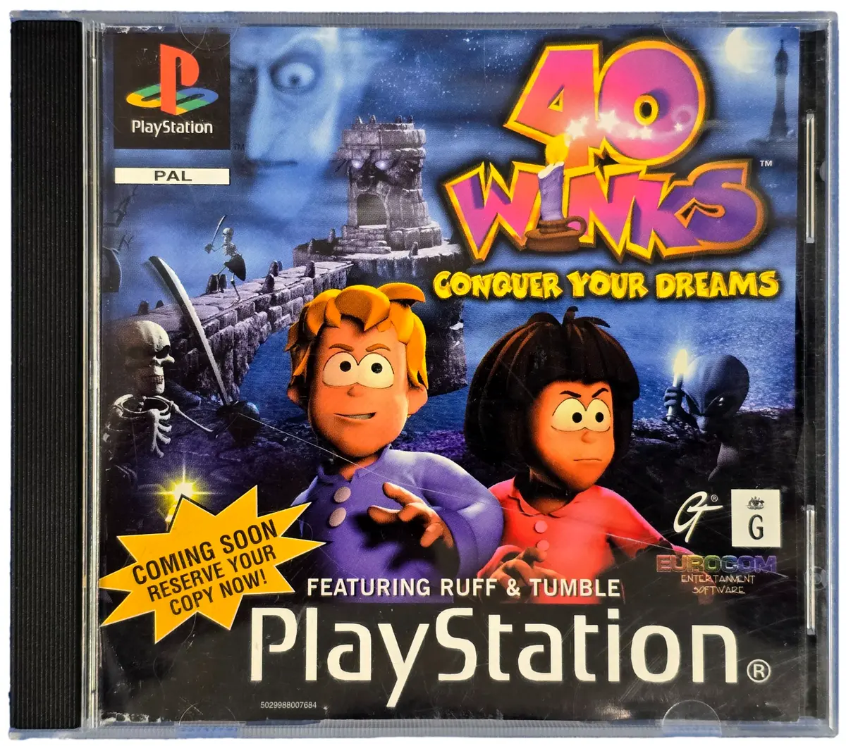 40 Winks Conquer Your Dreams Ps1 Ps2 Ps3 Pal *No Manual* Playstation 1