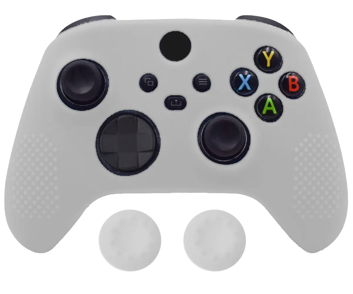 Silicone Cover + Thumb Grips For Xbox Series X Controller Case Skin  White 1