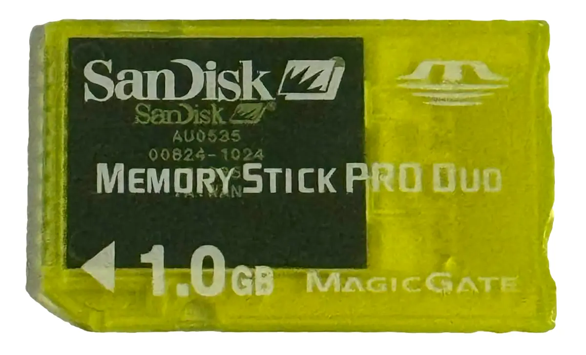 Yellow Sandisk 1Gb Sony Psp Memory Pro Duo Memory Card Camera Memory Genuine (Preowned) 1