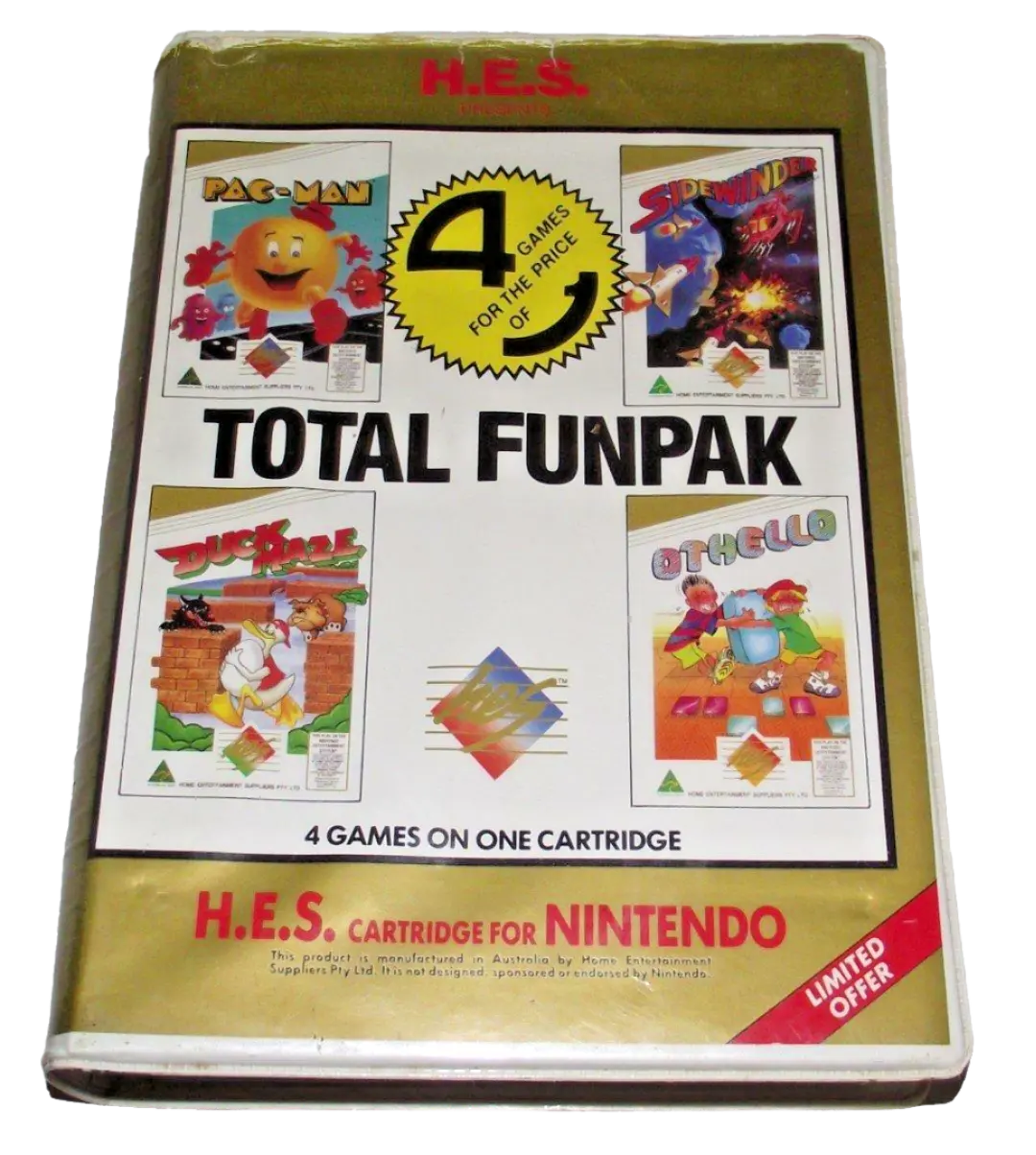 Total Funpak 4 In 1 Nintendo Hes Nes Boxed Pal *Complete* Piggy Back #1 (Preowned) 1