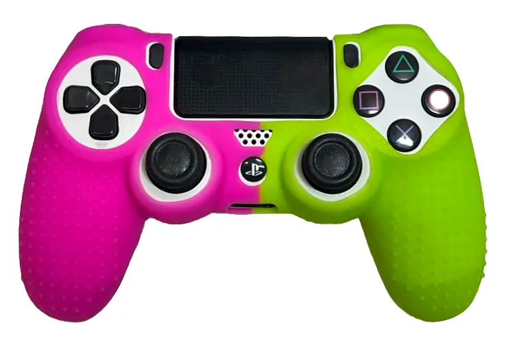 Silicone Cover For Ps4 Controller Case Skin - Pink/Green 1