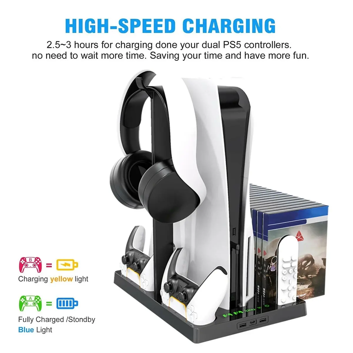 Ps5 Multifunctional Cooling Stand De/Uhd Version Playstation 5, 1St Edition Ps5 1