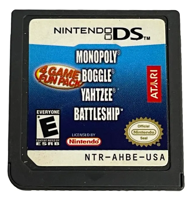 Monopoly Boggle Yahtzee Battleship Nintendo Ds 2Ds 3Ds Game *Cartridge Only* (Pre-Owned) 1