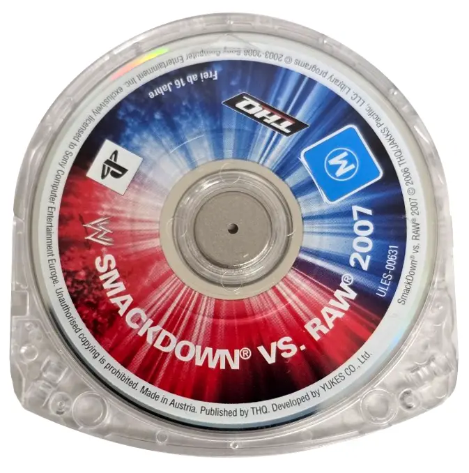 Smackdown Vs Raw 2007 Sony Psp Game Disc Only (Preowned) 1