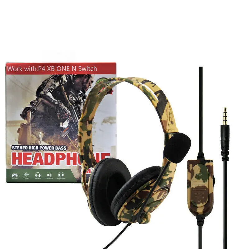 Gaming Headset For Ps4, Xbox One And Switch - Camouflage Yellow 1