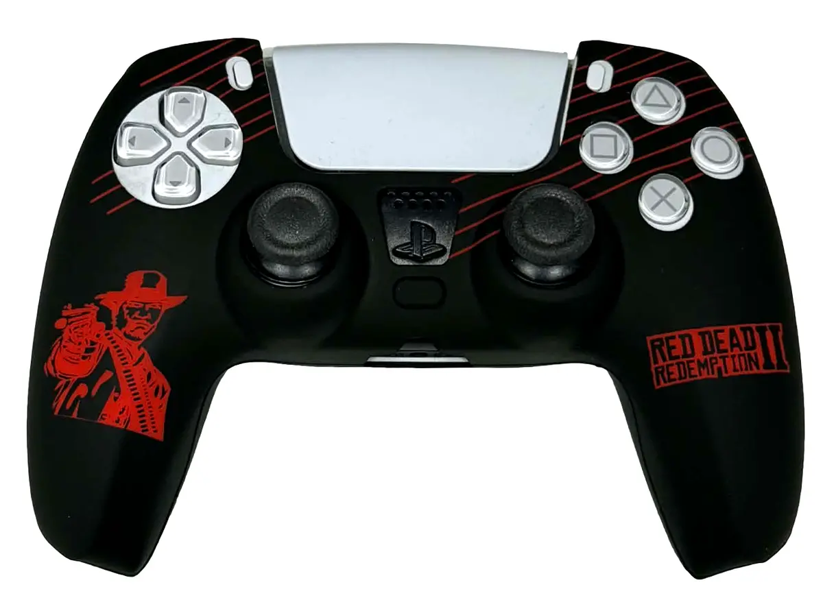 Silicone Cover For Ps5 Controller Case Skin  Black Red Dead Redemption Ii 1
