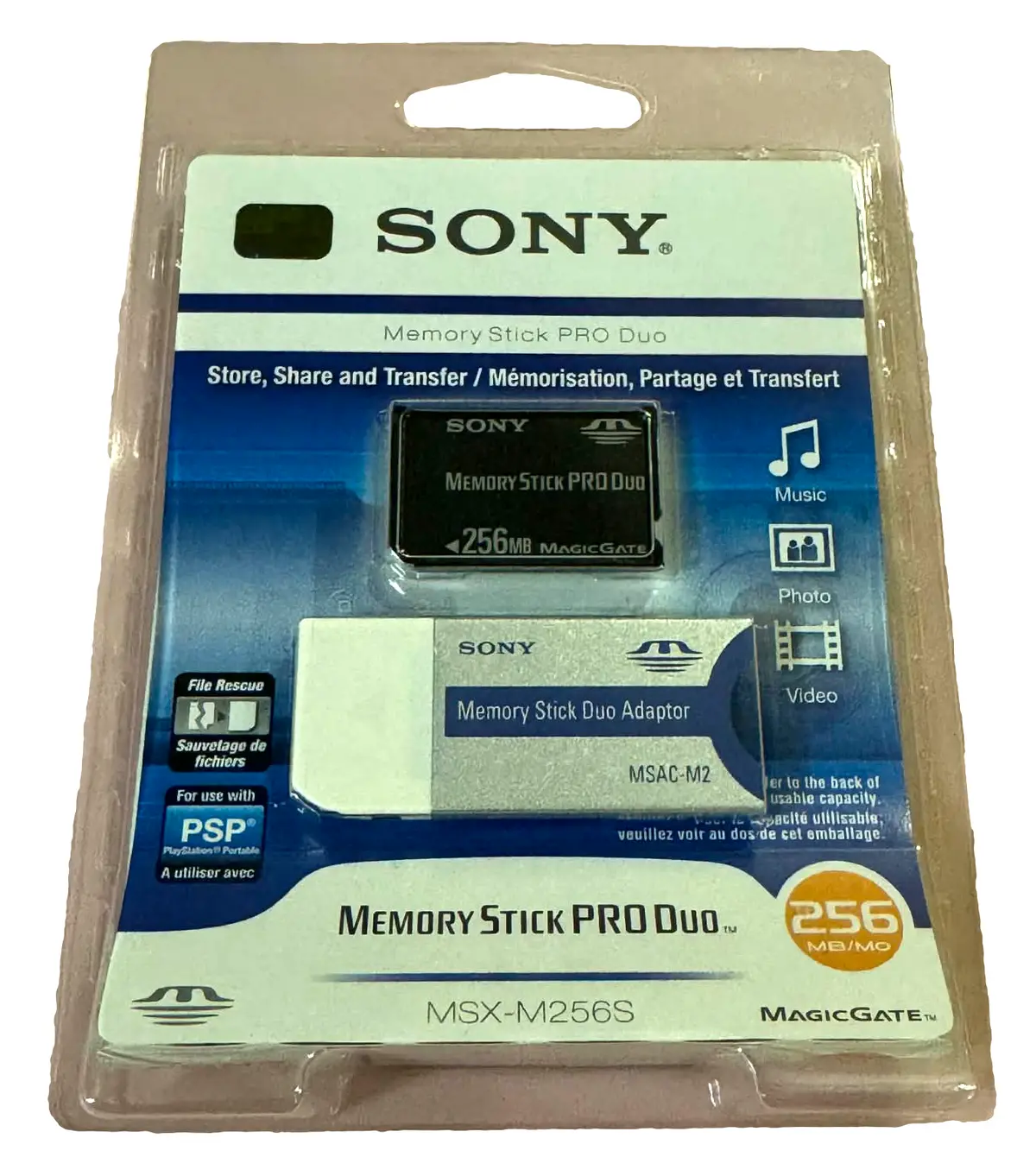 Msacm2 Sony  Memory Stick Pro Duo Adapter With 256Mb Memory Card For Cybershot 1