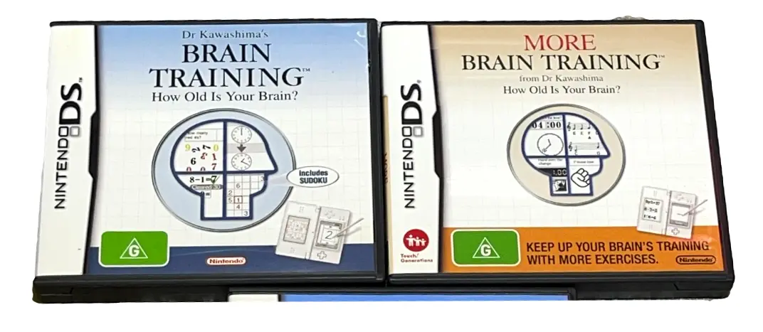Brain Training & More Brain Training Nintendo Ds 2Ds 3Ds Game *Complete* (Preowned) 1