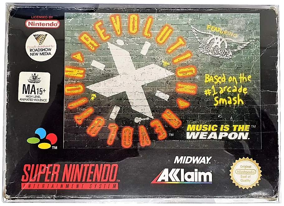 Revolution X Nintendo Snes Boxed Pal *Complete* Featuring Aerosmith (Preowned) 1