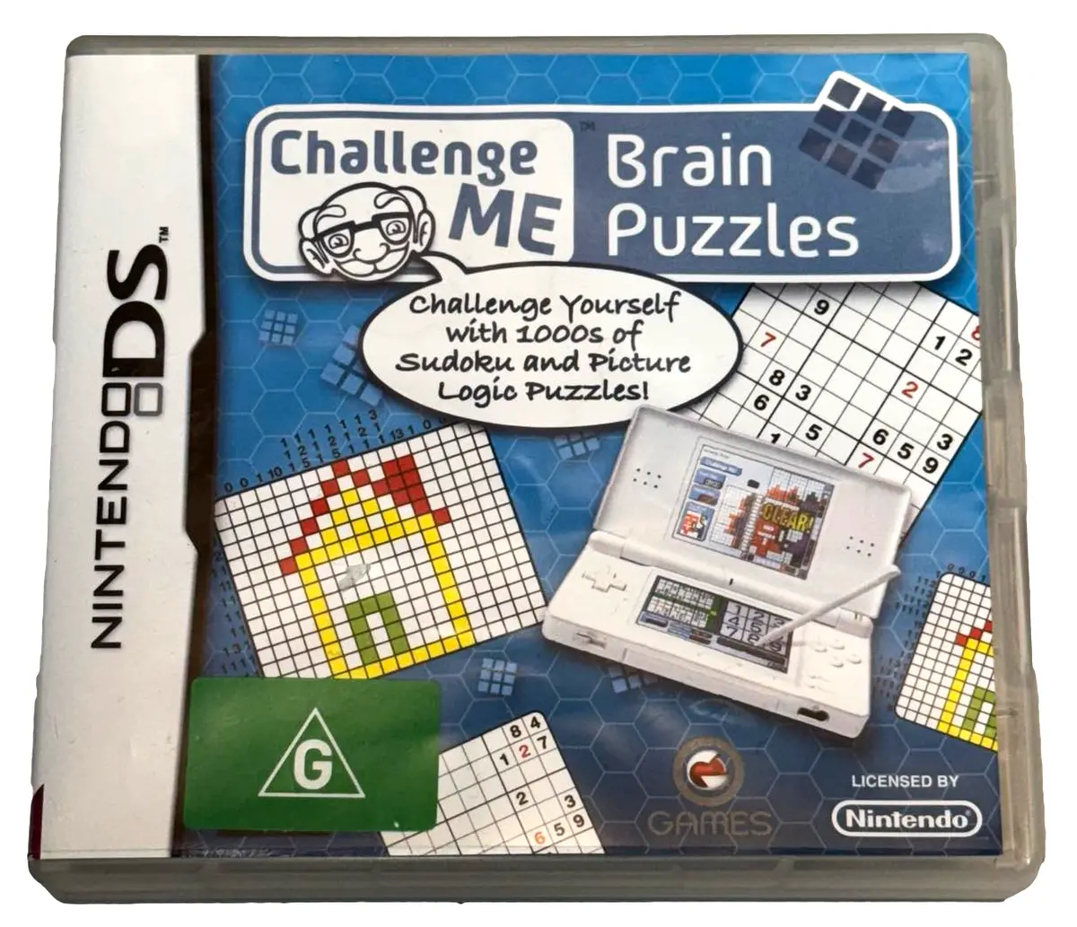Challenge Me Brain Puzzles Nintendo Ds 2Ds 3Ds Game *Complete* (Preowned) 1