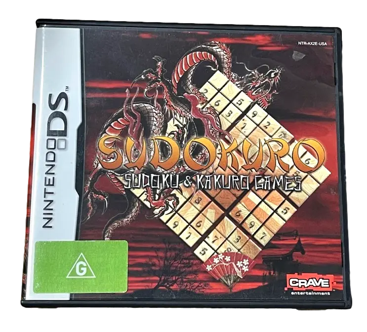 Sudokuro Sudoku & Kakuro Games Nintendo Ds 2Ds 3Ds Game *Complete* (Pre-Owned) 1